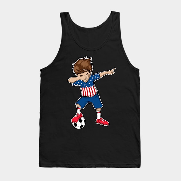 Dabbing Soccer Boy USA - United States Boys Football Tank Top by Sun68